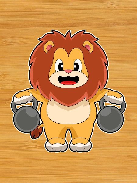Lion Bodybuilder Dumbbells Bodybuilding