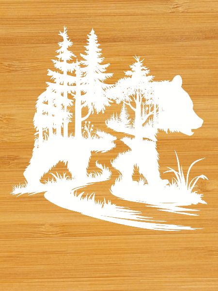 Bears Silhouette Forest Art