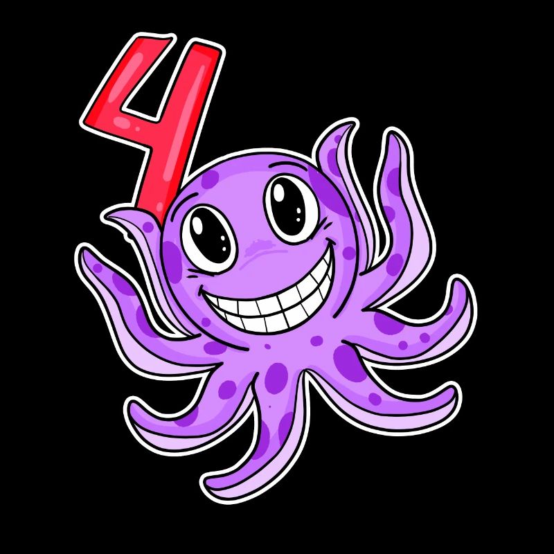 Motif 4e anniversaire Octopus - Quatre ans