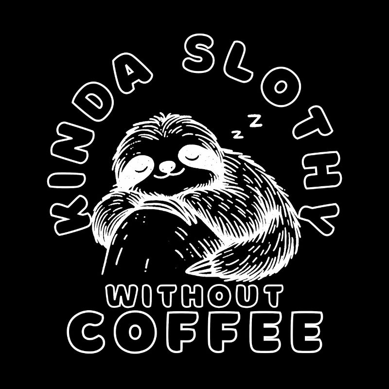 Funny Sleeping Sloth Coffee Quote