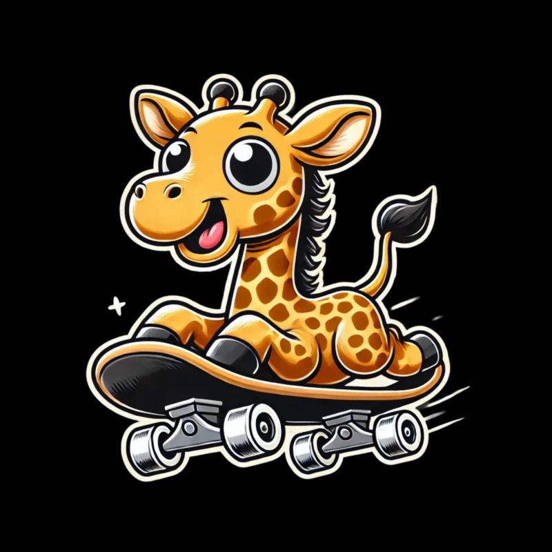 Giraffe Skateboarding