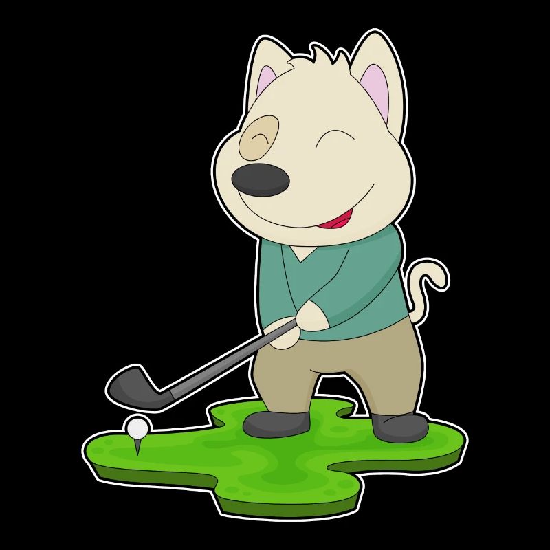 Hund Golf Golfschläger