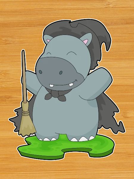 Hippopotame Sorcière d’Halloween
