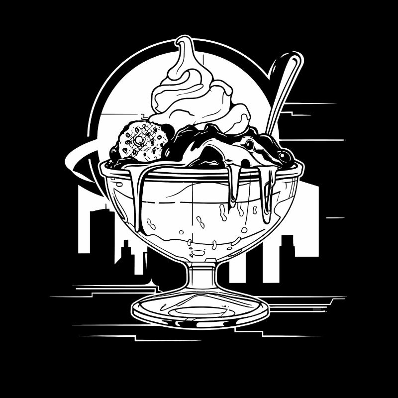 Sundae à la crème glacée graphique