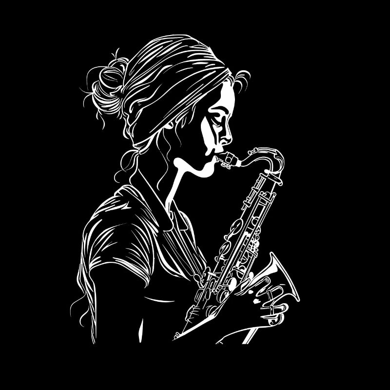 Saxophone Player Line Art