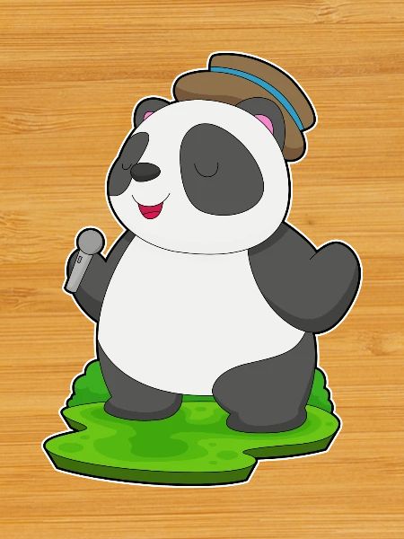 Panda Sänger Mikrofon Singen
