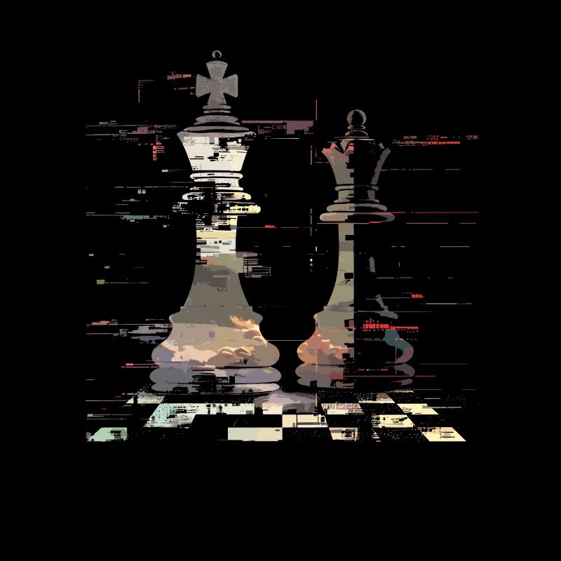 Graphique de la reine et du roi des échecs