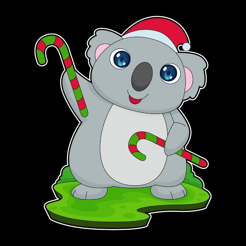 Koala Christmas candy cane
