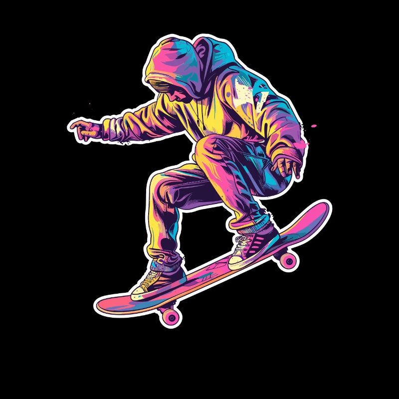 Skateur rétro