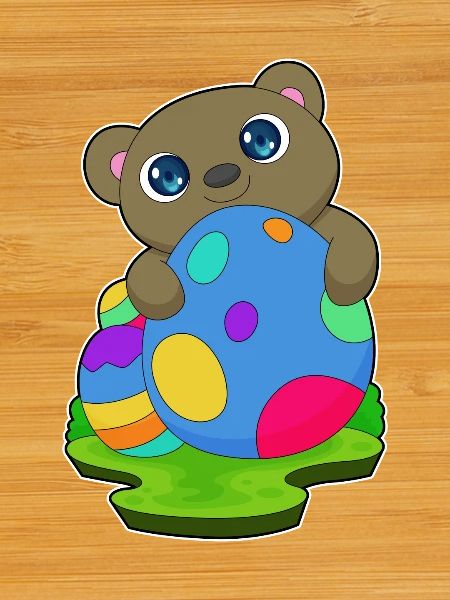 Bär Ostern Ostereier