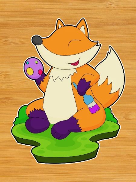 Fox Easter Painting