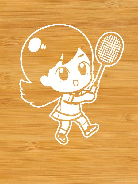 Little badminton player