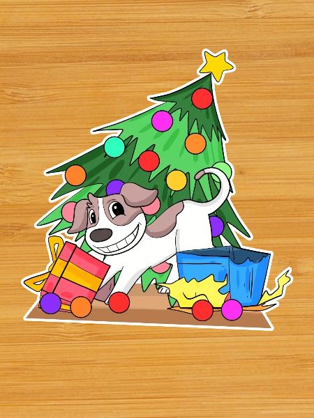 Dog Christmas Tree Funny Christmas