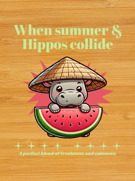 Nilpferd mit Wassermelone