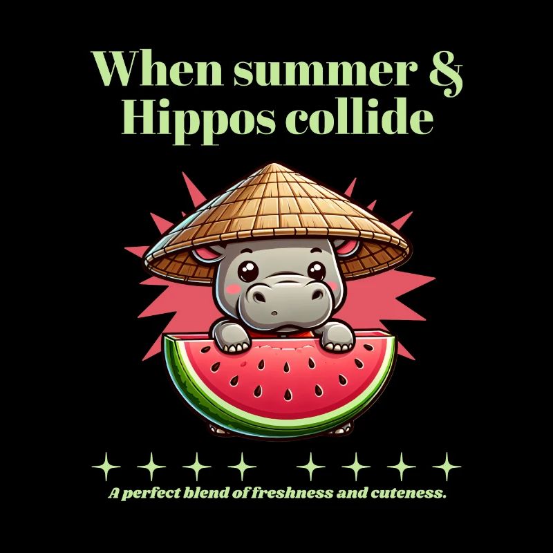 Nilpferd mit Wassermelone