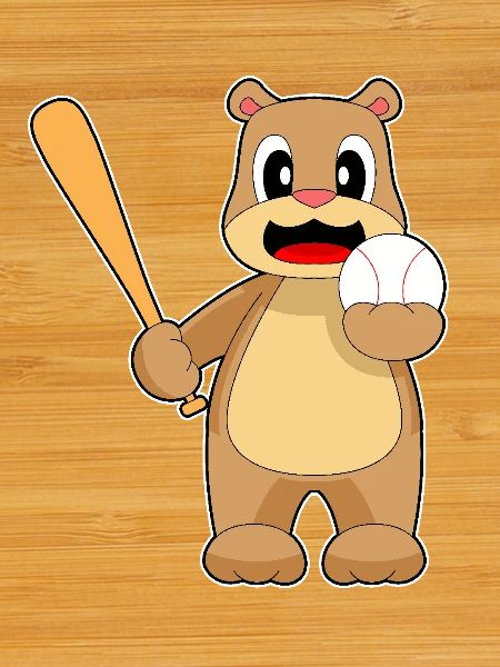 Bear Baseball Baseball Bat