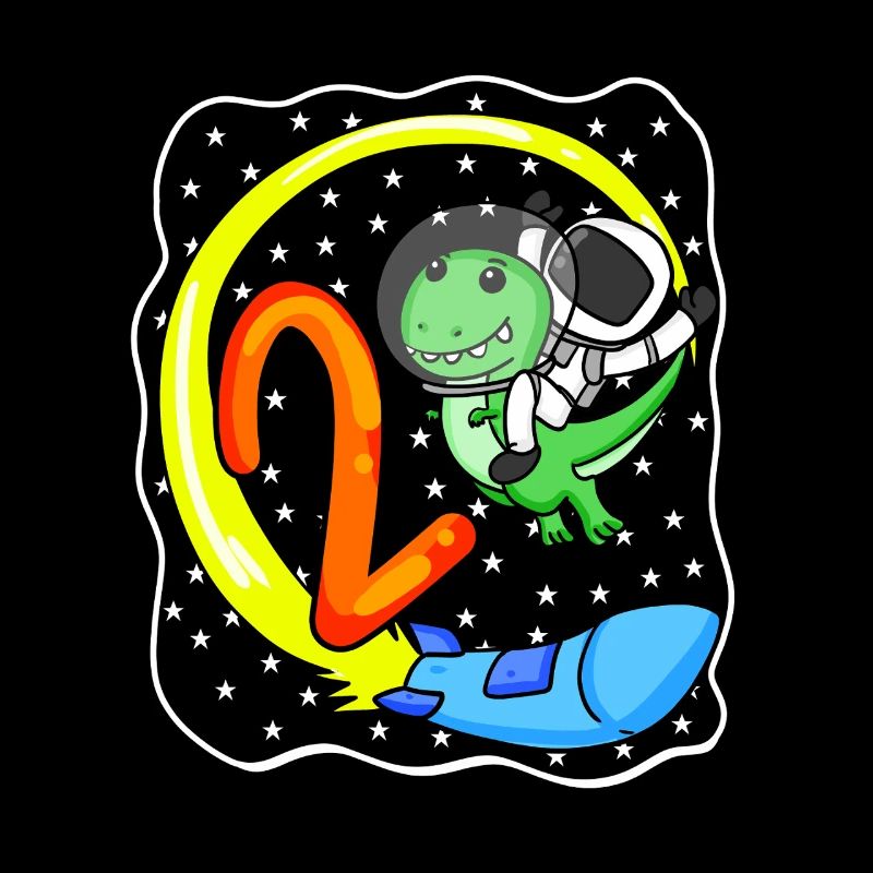 2 Birthday Motif Astronaut - Two Years Old