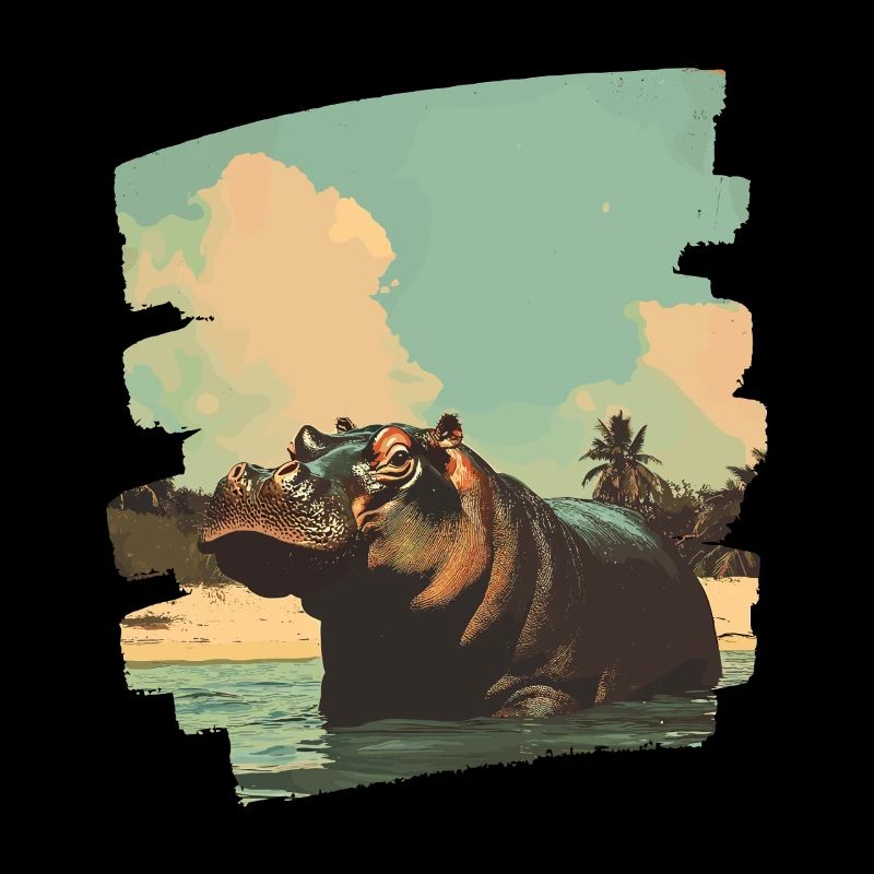 Hippopotame Rétro
