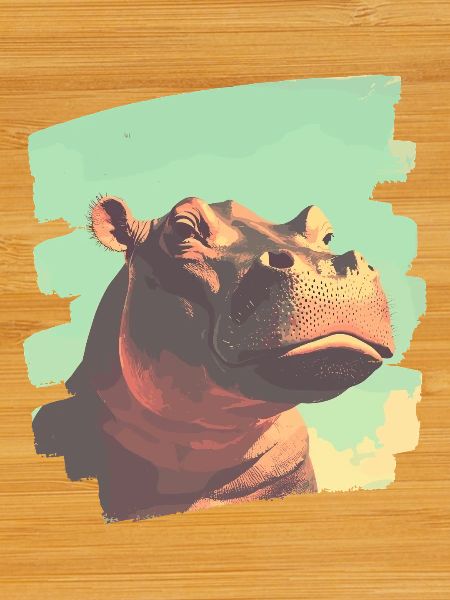 Nilpferd Retro