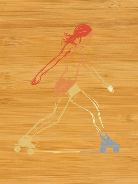 Patineuse en trottinette