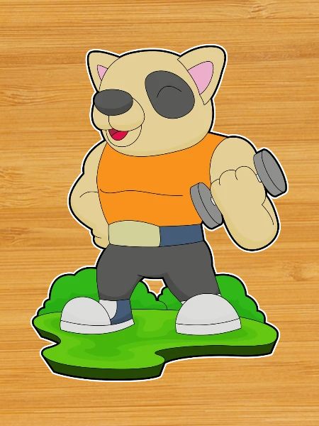 Dog Bodybuilder Dumbbell Bodybuilding