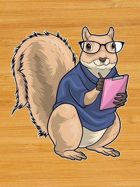 Squirrel Secretary Clipboard Office