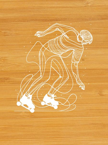 Roller Skater Line Art