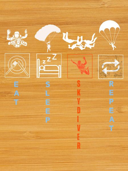 Dynamic Skydiver Silhouette Illustration