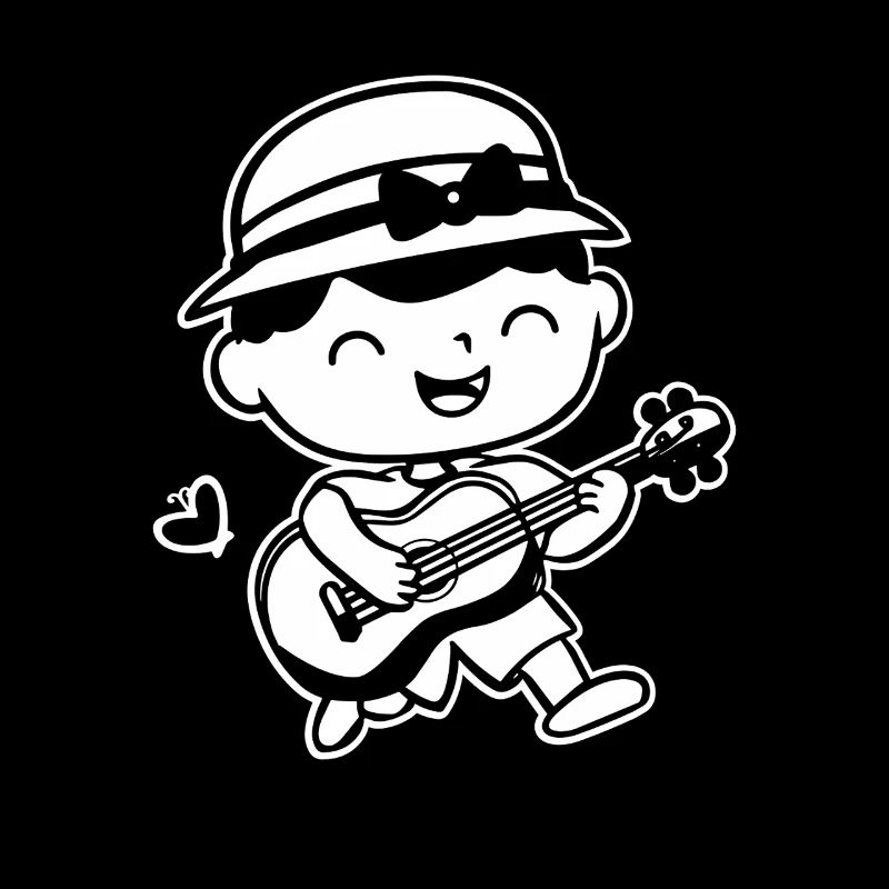 Ukulele Player Drawing