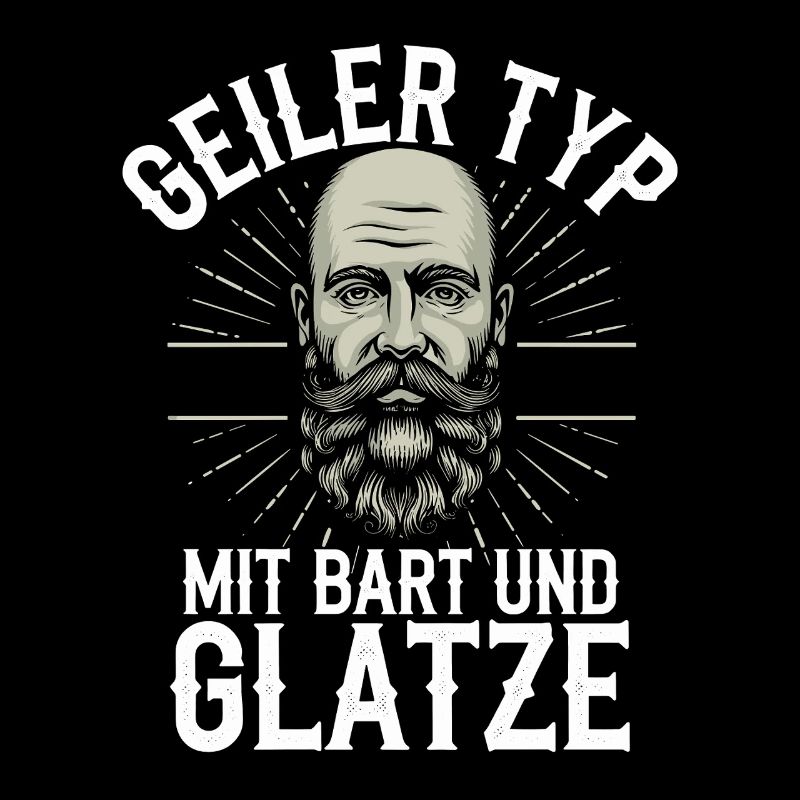 Geiler Typ Mit Bart & Glatze Glatzkopf Bartträger