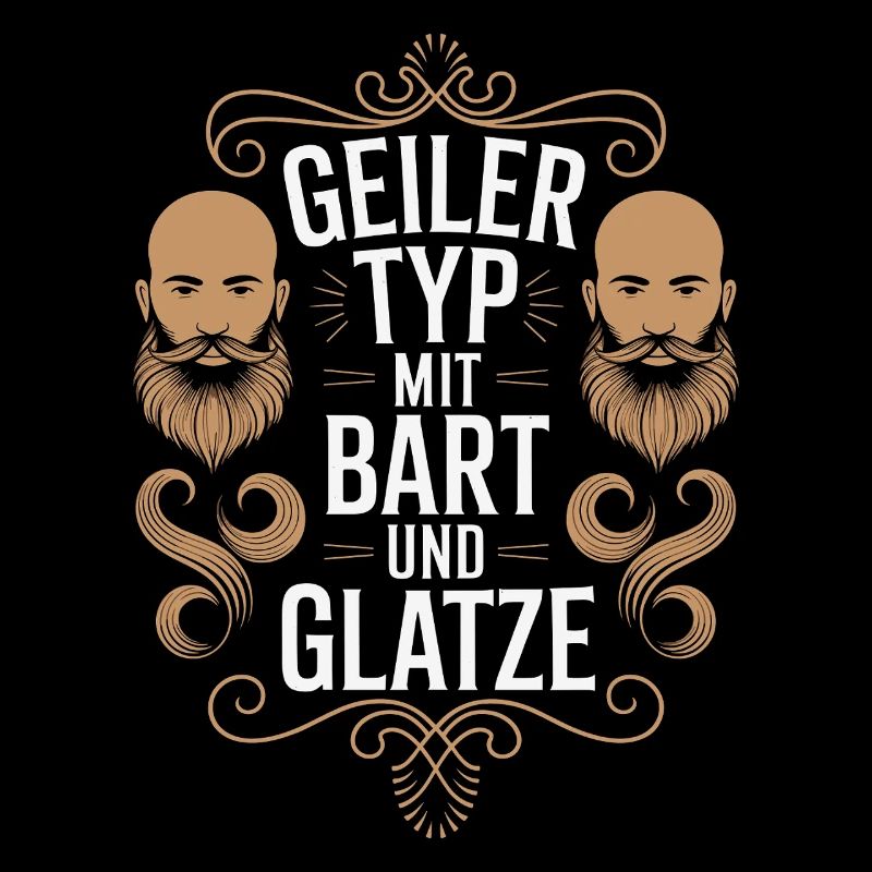 Geiler Typ Mit Bart & Glatze Glatzkopf Bartträger