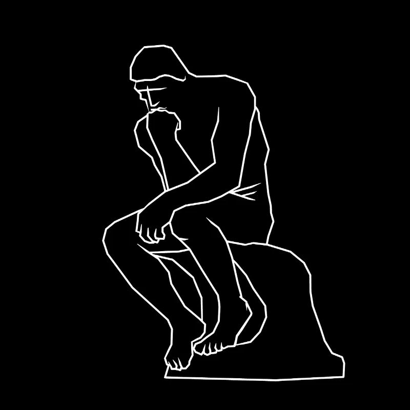 The thinker statue line art