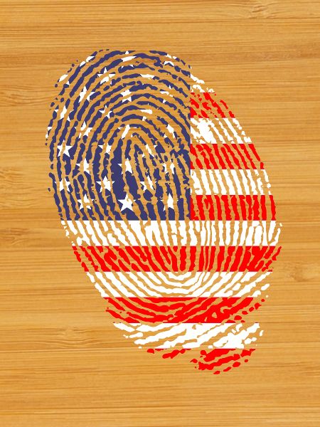 USA flag fingerprints