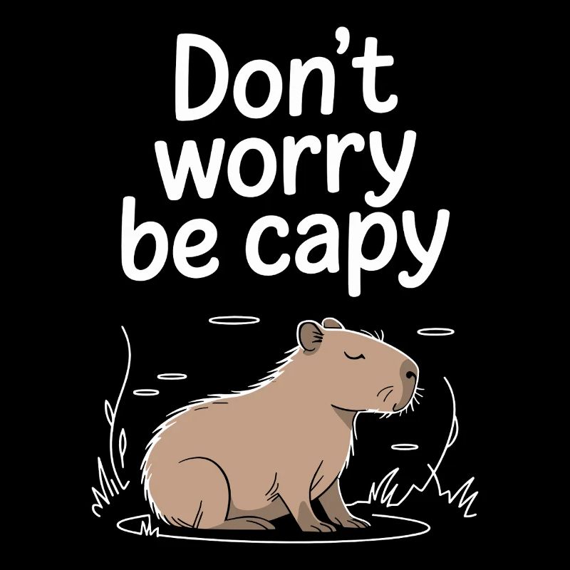 Capybara Dont Worry Be Capy Capybara Rodent