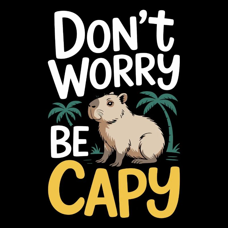 Capybara Dont Worry Be Capy Capybara Rodent
