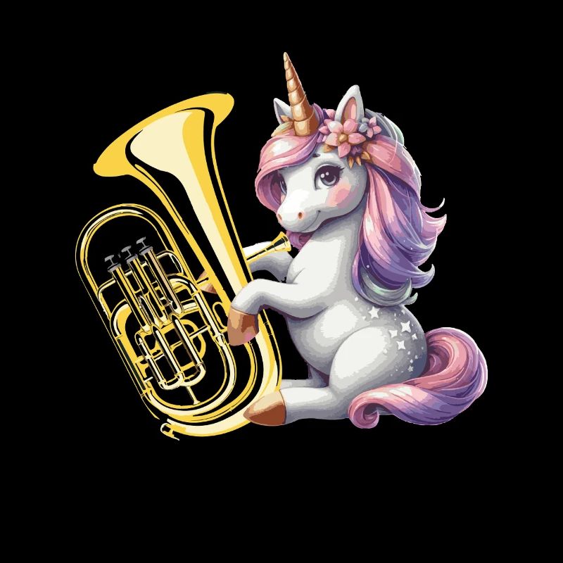 Unicorn joue de l’euphonium Joueur d’euphonium
