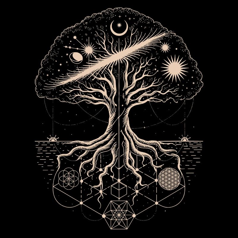 Mystischer Baum des Lebens Geometrie Kunst