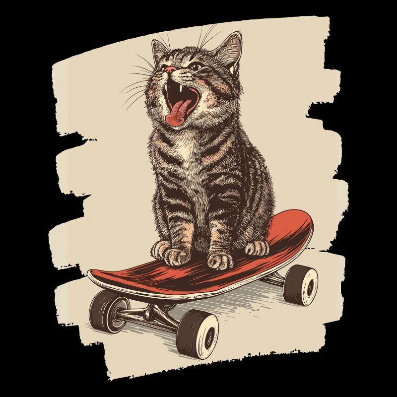 Chat de planche à roulettes
