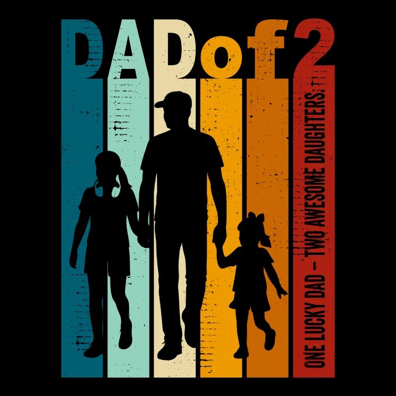 Papa & Töchter Geschenk Vintage Design Vatertag