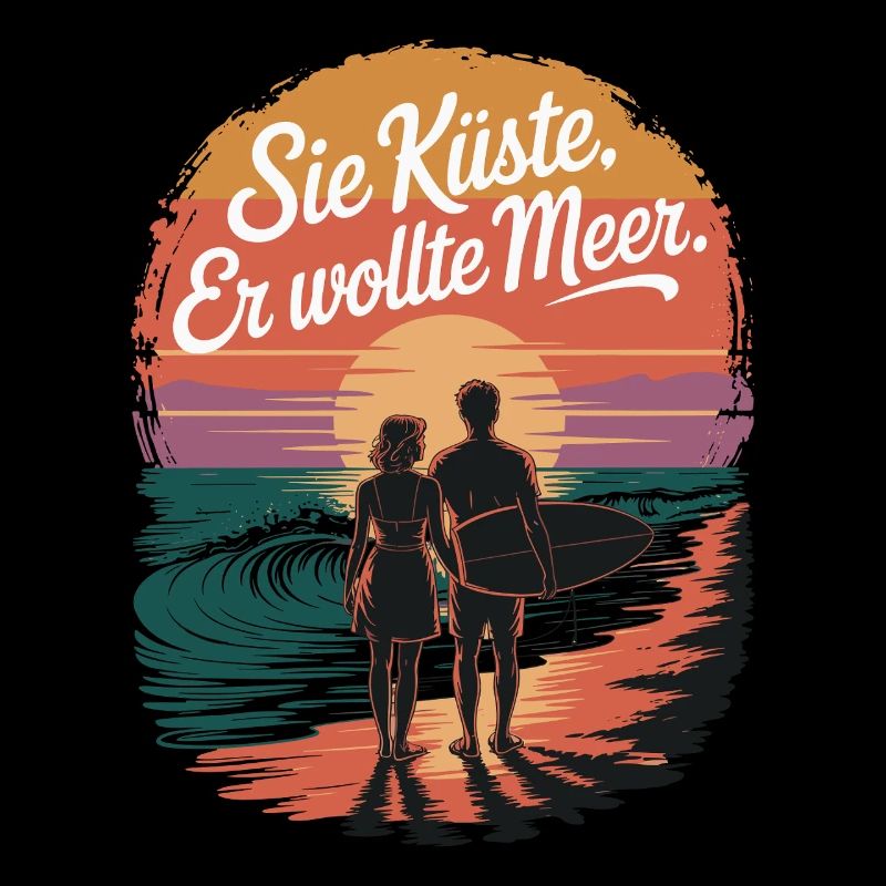 Sie Küste Er Wollte Meer Strand Liebe Welle Surfer