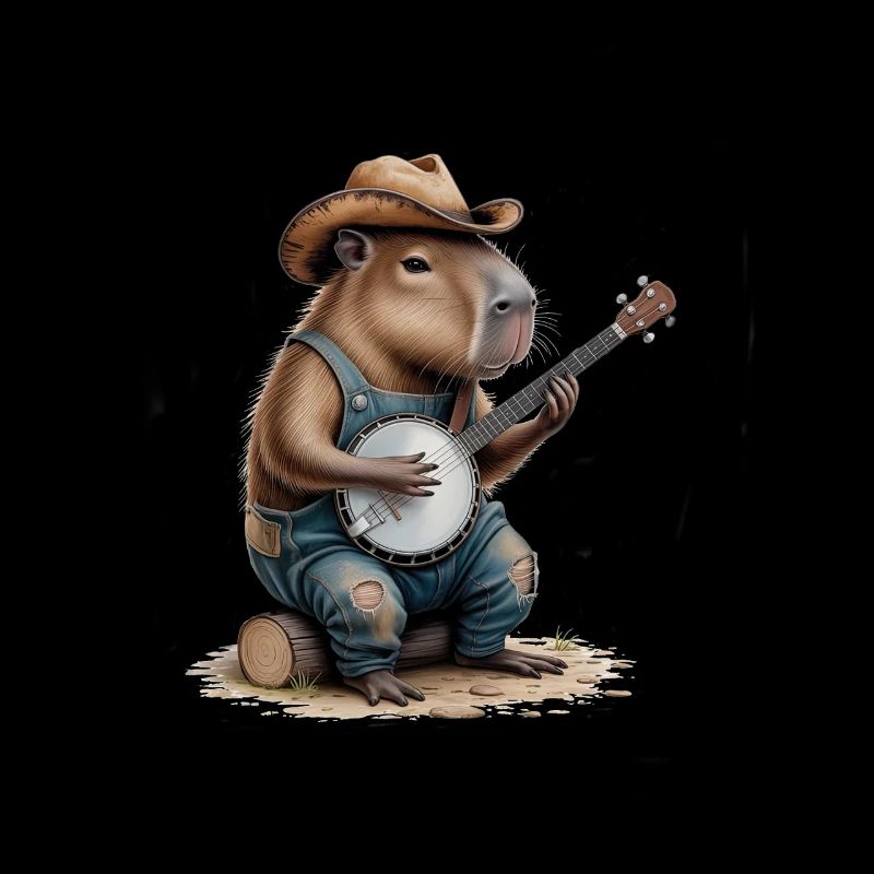 Cooles Capybara spielt Banjo