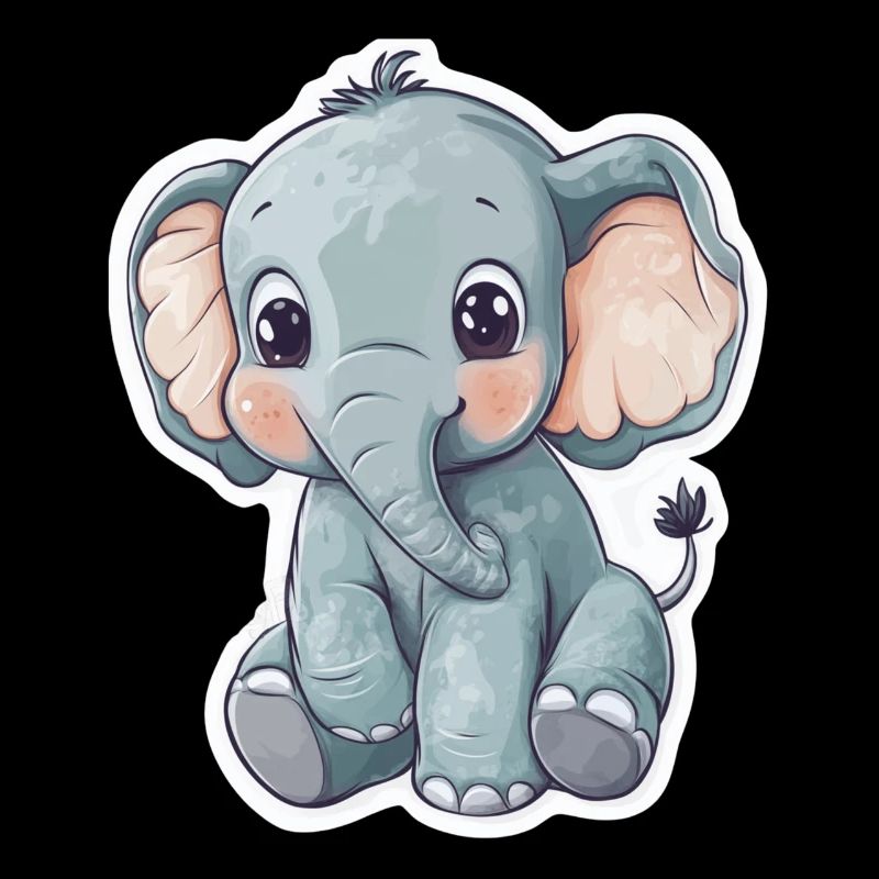Éléphant mignon – idée cadeau pour les amoureux des animaux