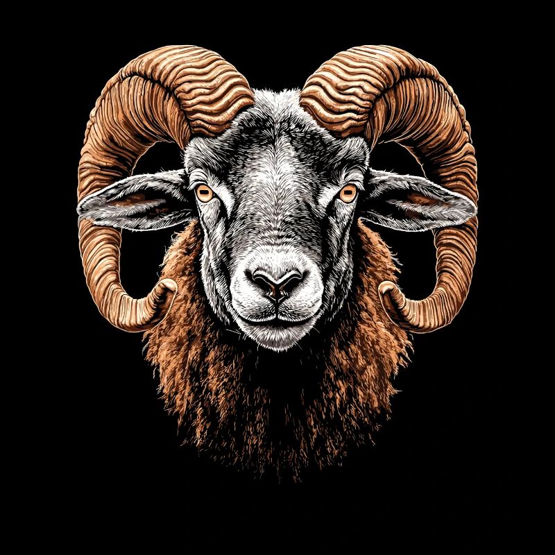Widder Mufflon Aries Wilde Schafe Männliches Schaf