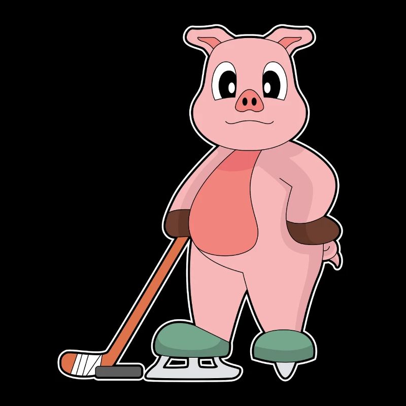 Schwein Eishockey Eishockeyschläger