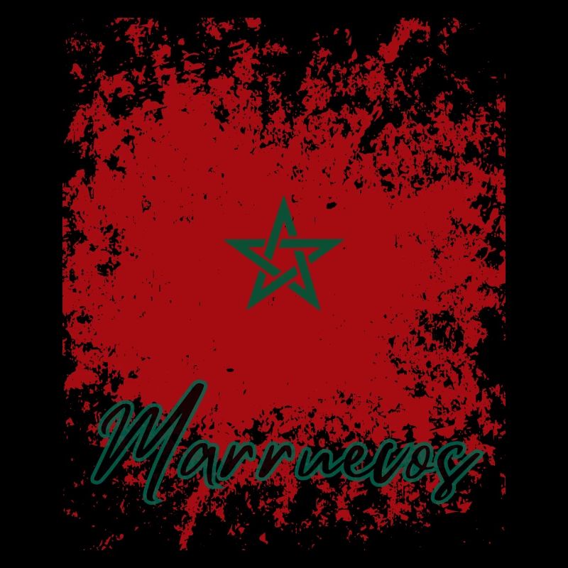 Moroccan grunge flag, I love Morocco