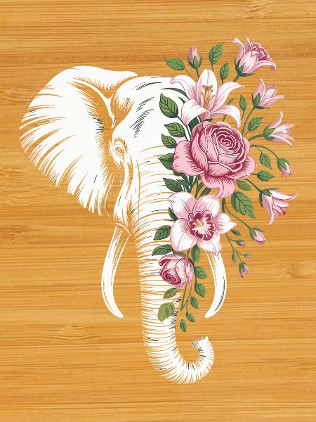 Éléphant fleuri