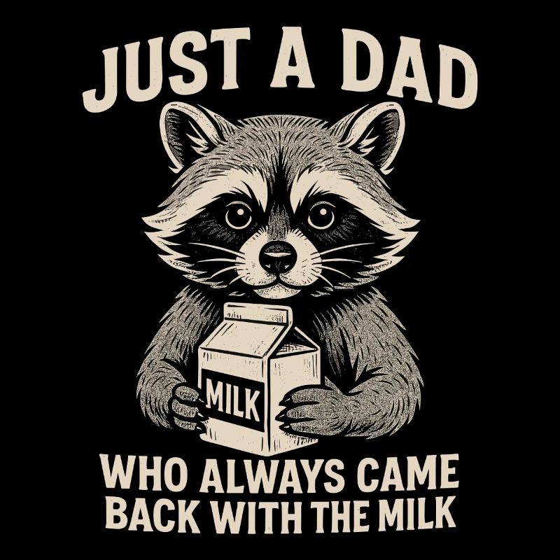 Papa Raccoon Brings Back Milk