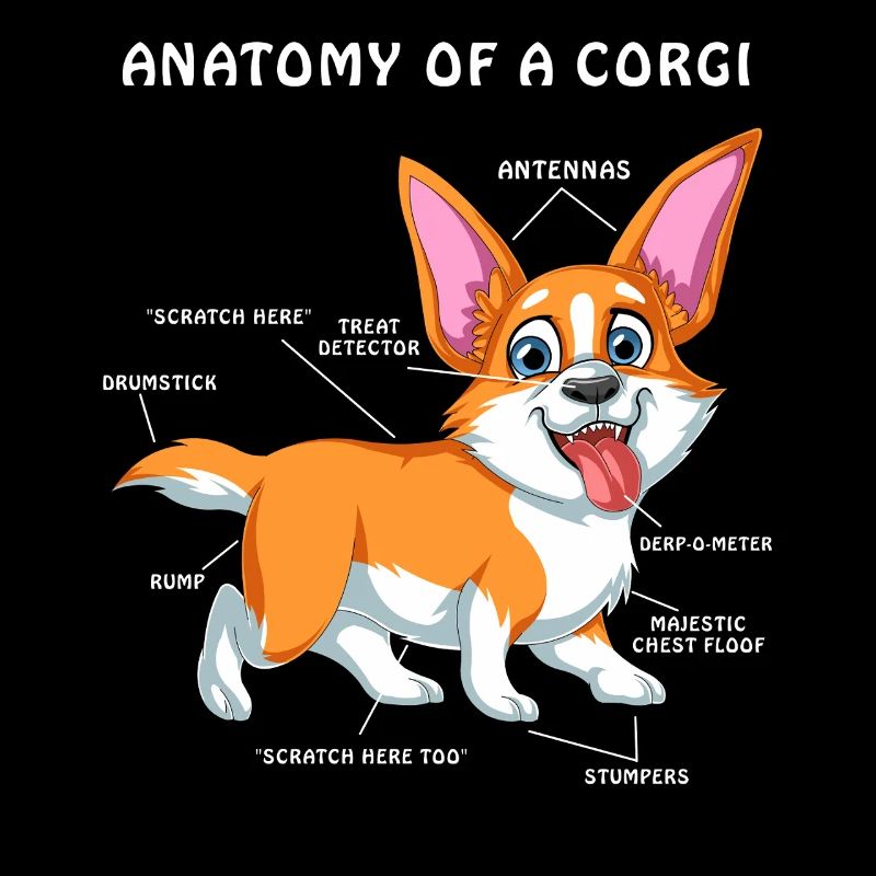 Anatomie eines Corgis – Lustiges Hundeliebhaber-Design