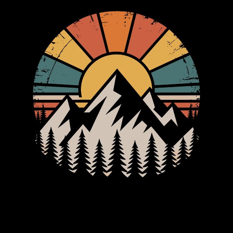 Montagnes et coucher de soleil