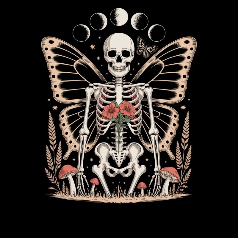Gothic Skelett Fee mit Mondphasen